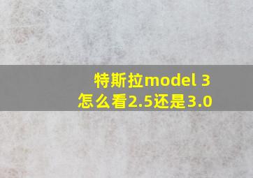 特斯拉model 3怎么看2.5还是3.0